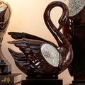 16.5 Inch Tall Folius Floral Foliage Swan Decor Cherry Polyresin