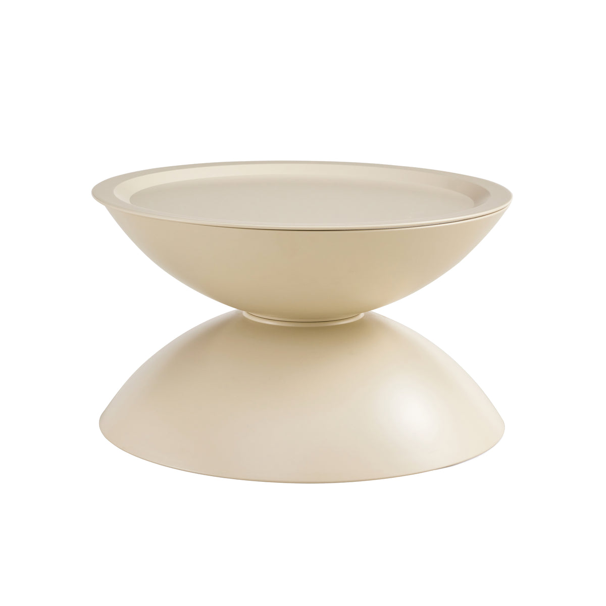 Milk White Coffee Round Tables Set Of 2 With Storge Movable Table Top Multifunctional End Side Table Milk White Primary Living Space Casual,Cute,Modern Freestanding Round Coffee & End Tables Round Metal