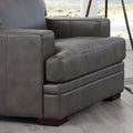 Georgia Leather Chair Light Gray Down Filling Genuine Leather