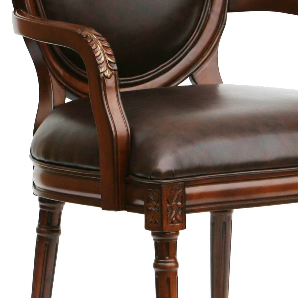 Benard Leather Chair Brown Foam Faux Leather