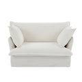 Modern Loveseat, Comfy Cloud Couch Sofa, Modern Luxury Two Seater With Pillows For Living Room, Bedroom, Apartment Beige Linen Blend