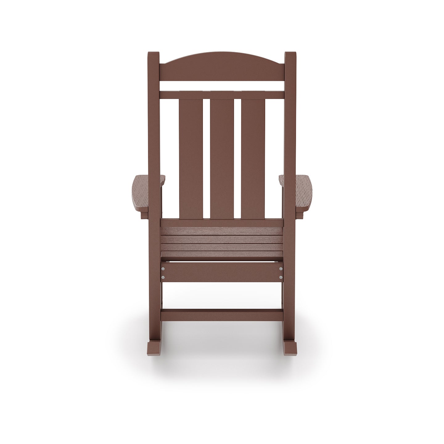 Pecan Traditional Porch Rocker Classic Hdpe Poly Lumber For Porch, Patio, And Garden Comfort No Rocker & Glider Brown Weather Resistant Frame Garden & Outdoor American Traditional Hdpe Hdpe