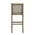 30.5 Inch Height Bar Stools Set Of 2, Rubber Wood Frame,Fabric Sponge Cushion And Upholstered Barstools, Retro Bar Chairs Suitable For Kitchen Island,Bedroom,Dining Room. Rubberwood Beige,Grey Gray