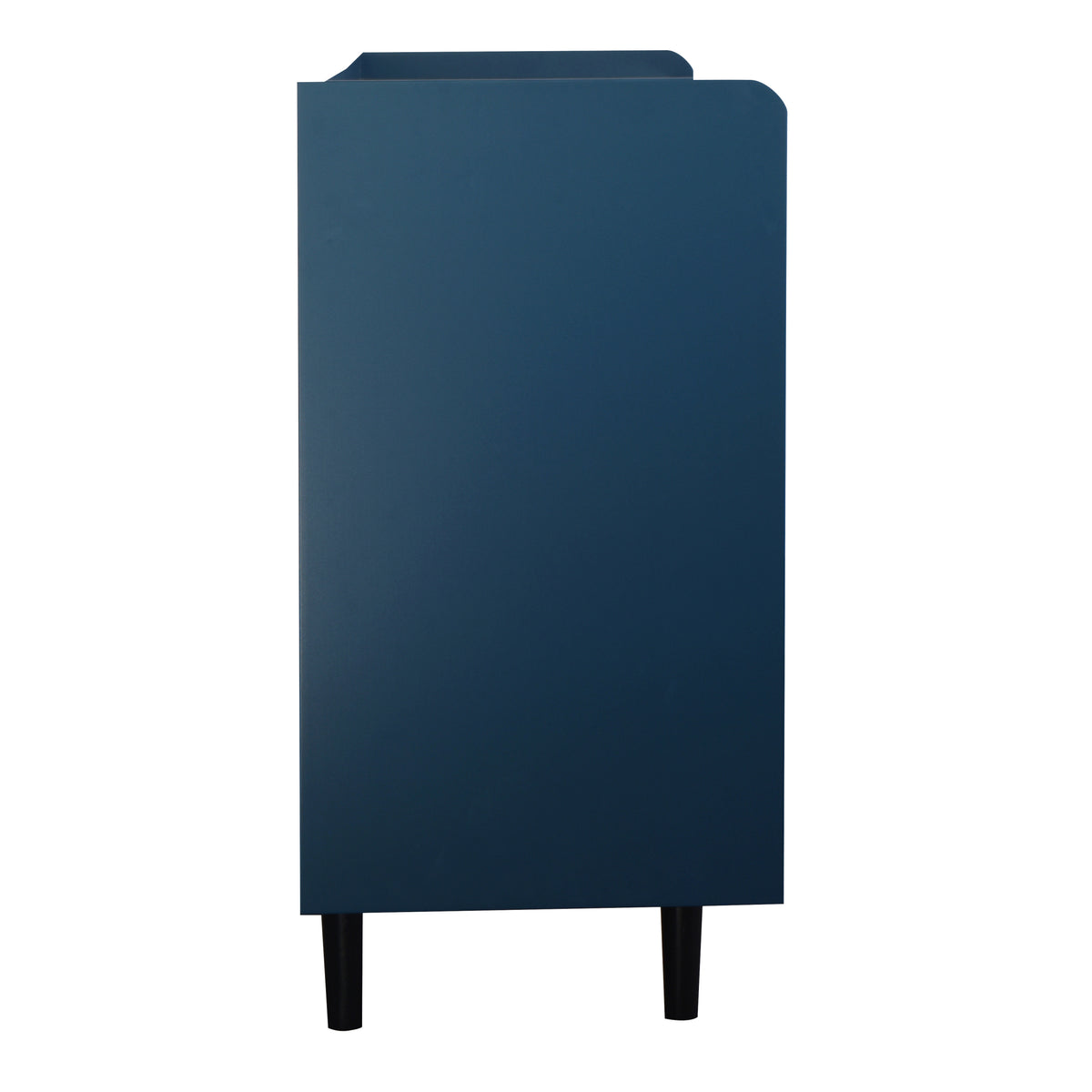 Modern Kitchen Pantry Storage Cabinet55" Coffee Bar Storage Cabinet With 2 Drawers, 2 Open Storage Compartment & 2 Glass Doors, Wood Buffet Table For Kitchen, Living Room, Blue Blue Mdf
