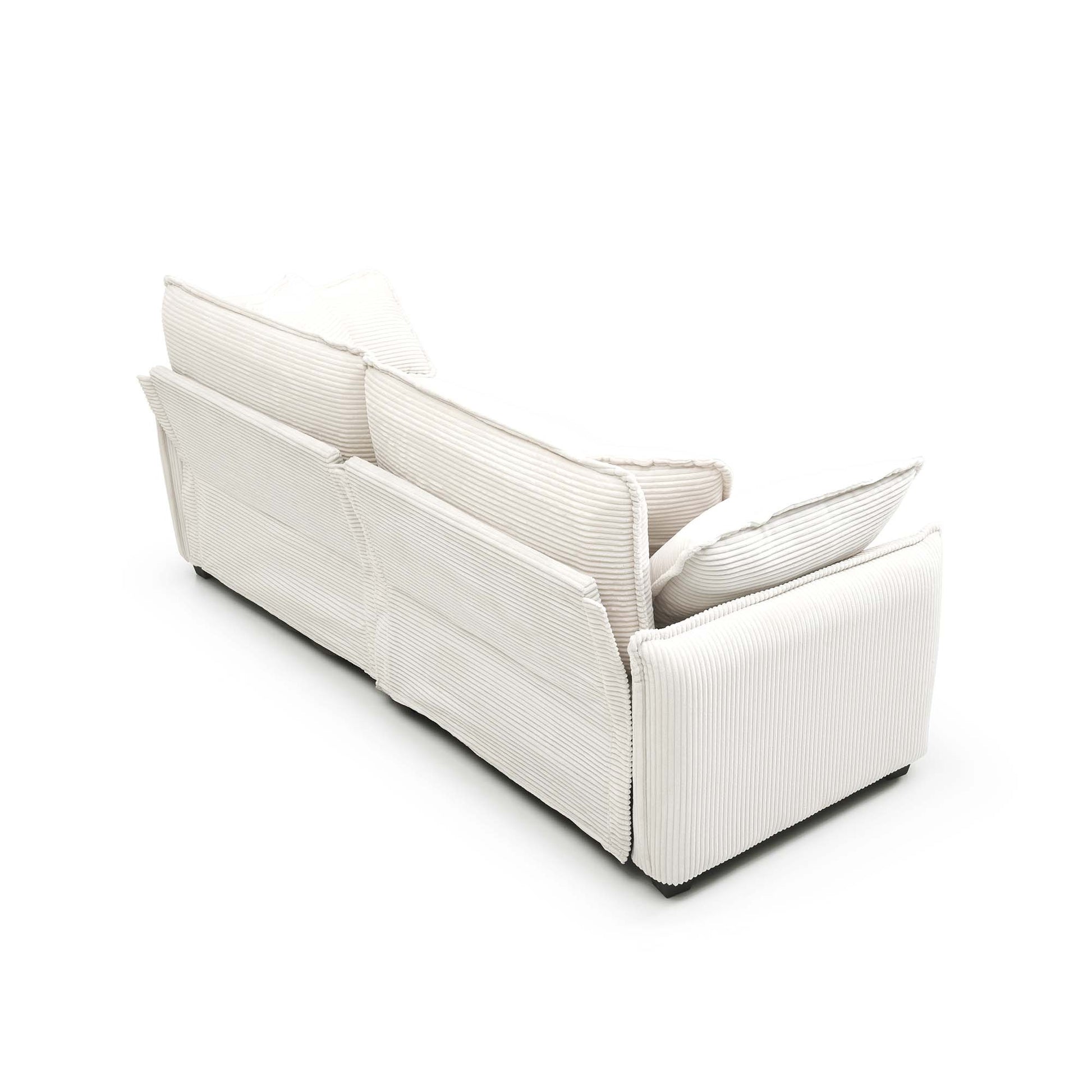 Modern Living Room Sofa 3 Pieces Set, Two 2 Seater Sofas And One 3 Seater Sofas, Upholstery Large Deep Seat Sofa With Sofat Cushion And Pillowss, Beige Corduroy Beige Corduroy 7 Seat