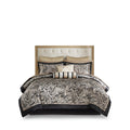 12 Piece Comforter Set With Cotton Bed Sheets Black King King Black Cotton