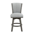 Gray Finish Set Of 2 Counter Height Chairs Swivel Seat Tufted Fabric Upholstered Solid Wood Dining Furniture Transitional Style Gray Dining Room Transitional Solid Wood