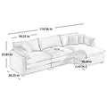 Corduroy 3 Seater Sofa With 1 Footrest, L Shaped Double Sofa With Ottoman For Small Living Rooms, Green Corduroy Sofa Green Corduroy 3 Seat