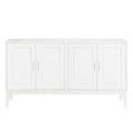 4 Door Sideboard Storage Cabinet With Door Shelf For Living Room And Dining Room, Two Large Cabinets With Adjustable Shelf, White White Rubberwood Solid Wood Mdf