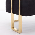 Ts Teddy Velvet Upholstered Metal Foot Sofa Black Gold Teddy 1 Seat