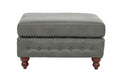 Slate Gray 3Pc Sectional Set 2X Reversible Loveseat Chaise And 1X Ottoman Tufted Couch Pillows Light Slate Grey Faux Leather Wood Primary Living Space Tight Back Contemporary,Luxury,Traditional L