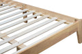 Queen Size Rubber Wooden, Solid Wooden Bed With Rattan Headboard, Enhanced By Support Feet Queen Natural American Design Rubber Wood