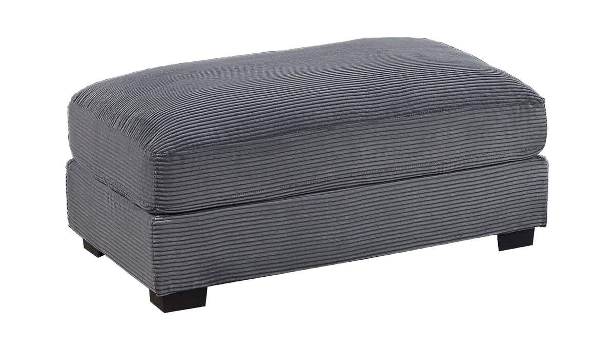 Living Room Furniture 1Pc Ottoman Dark Gray Corduroy Soft Cushion Cocktail Ottoman Wood Legs Dark Gray Primary Living Space Grey Contemporary,Modern Rectangle Corduroy