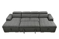 U Shaped Sleeper Sofa, 121 Inch Overisze 2 In 1 Pull Out Bed, Sectional Sleeper Sofa With Double Storage Chaise For Living Room Furniture, Charcoal Grey Light Brown Wood Primary Living Space Medium Duty Eucalyptus 6 Seat Charcoal Grey Polyester Soft