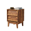 2 Set Nightstands Features Vintage Style And Bevel Design, Made Of Mdf, Mid Century Modern Nightstand, Night Stand For Bedroom Brown Mdf