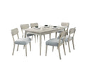 Natural Wood Grain Color Dining Table Rectangle Dining Table 1Pc Table Only Solid Rubber Wood Dining Room Furniture Natural Wood Dining Room Contemporary,Modern,Transitional Acacia Kitchen & Dining Tables Rectangular Rubber Wood