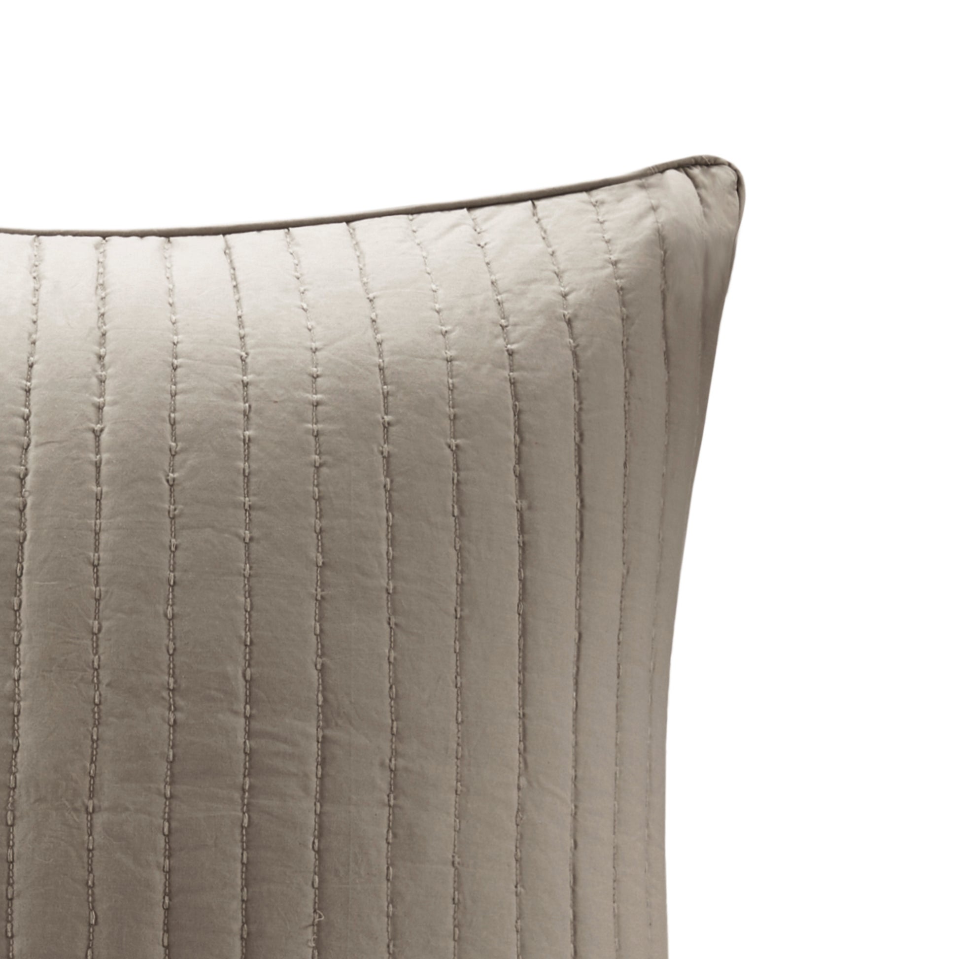 Cotton Quilted Euro Sham Taupe Euro Sham Taupe Cotton