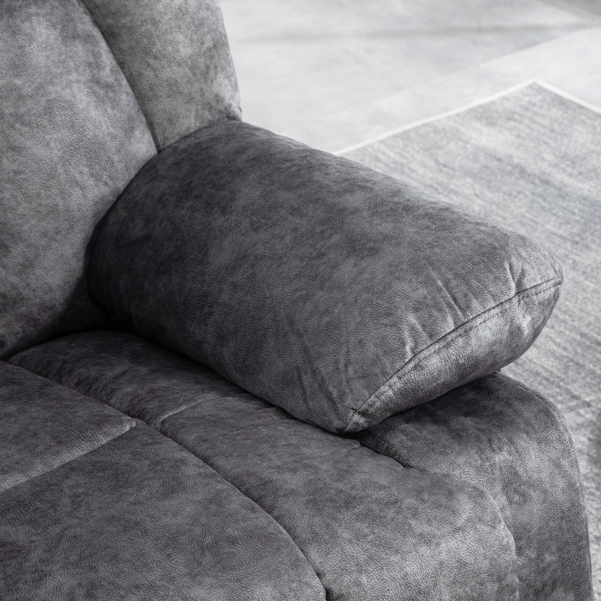 Homcom Swivel Rocker Recliner Chair For Living Room, Fabric Reclining Chair For Nursery, Rocking Chair With Footrest, Side Pockets, Charcoal Gray Charcoal Grey Polyester