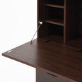 Desk Cabinet, With Storage Drawer & Shelves, Fold Up Desktop, Ideal For Home, Office, Dormitory, Small Spaces W31.49