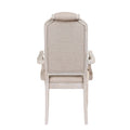 Beige And Antique Champagne Tufted Back Arm Chairs Set Of 2 Champagne White Primary Living Space Traditional Rubberwood Foam Wood Fabric