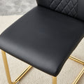 Table And Chair Set.The Table Has A Glass Tabletop With Imitation Marble Pattern Stickers And Stainless Steel Golden Table Legs. Paried With Comfortable Chairs With Pu Seats And Metal Legs. White Gold Seats 8 Glass Metal