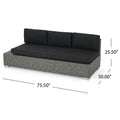 Puerta Left 3 Seater Sofa Black Gray Fabric