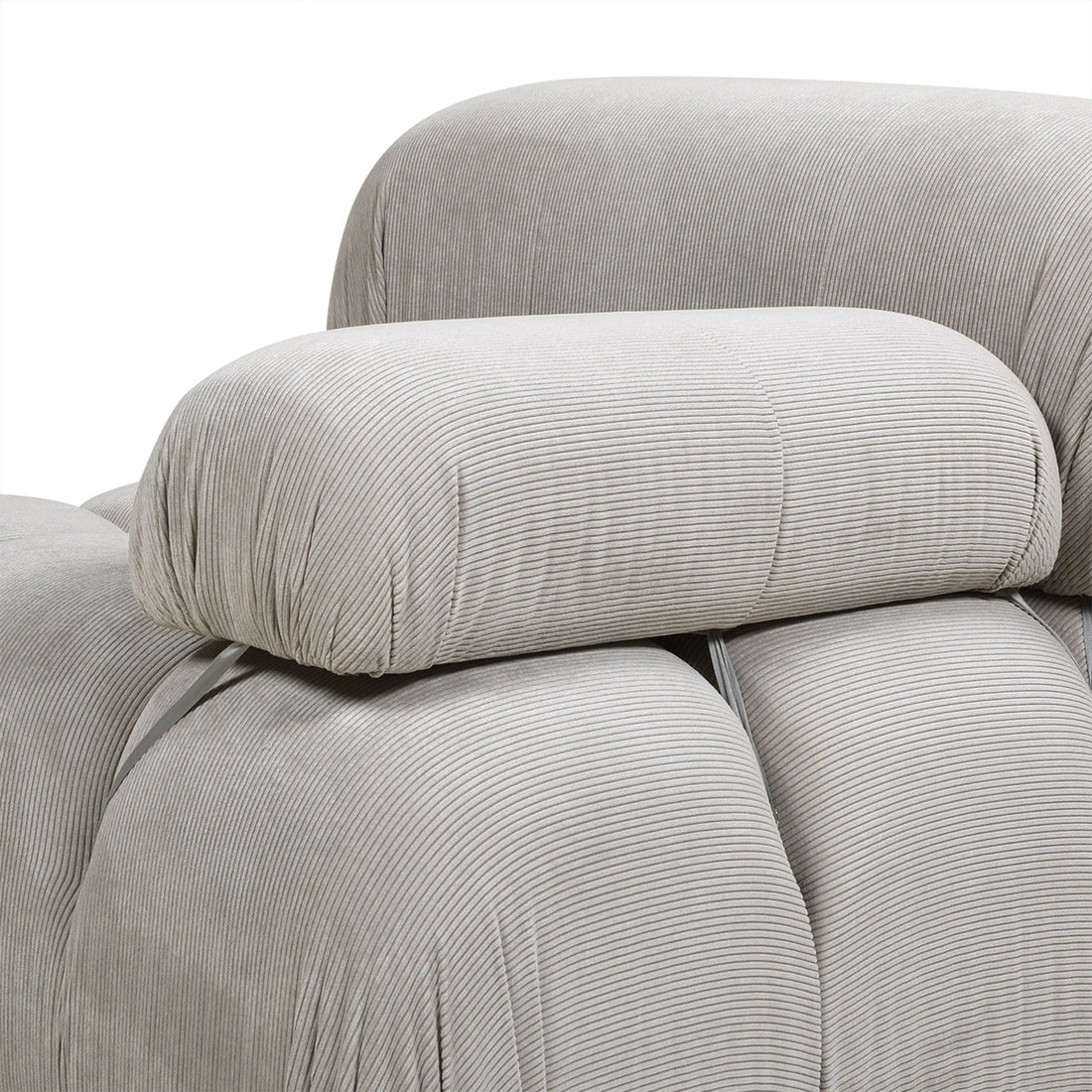 Marcel 36" Bubble Modular Modern Lounge Arm Chair, Pebble Gray Corduroy Gray Foam Corduroy