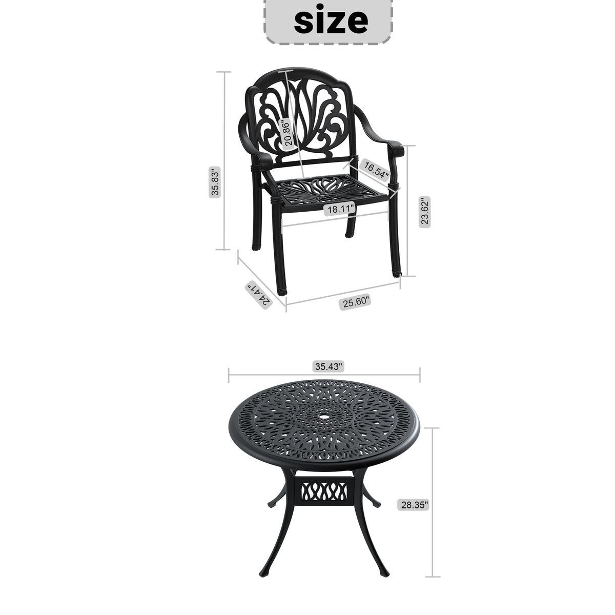 Cushions In Random Colors 5 Piece Set Of Cast Aluminum Patio Furniture With Cushions Yes Complete Patio Set Black Seats 4 Rust Resistant Frame Water Resistant Cushion Garden & Outdoor Complete Patio Sets Aluminium