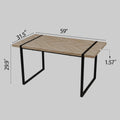 Mdf Light Wood Dining Table And Modern Dining Chair 4 Piece Set, Medieval Wooden Kitchen Dining Table Set, Rectangular Metal Base, Dining Table And Suede Chair Wood Mdf