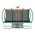 8X14Ft Outdoor Square Trampolines For Kids Adults Long Rectangular Tumbling Trampoline Green Metal