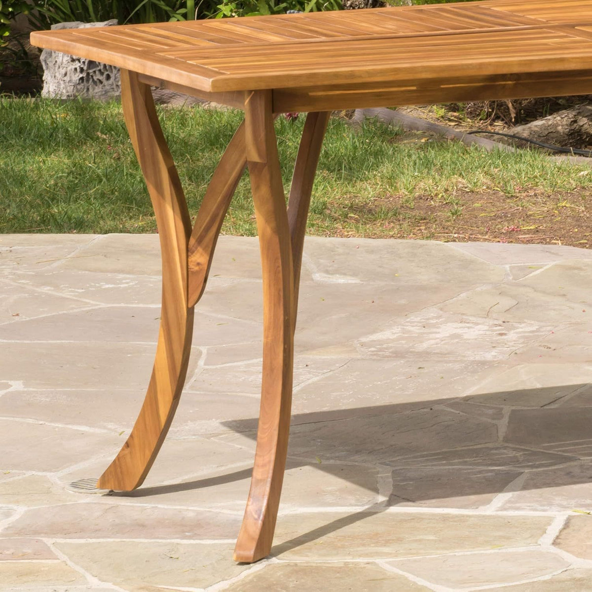 Hermosa 7 Piece Wood Dining Set With Cushions Yes Teak Acacia Wood