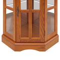 Corner Curio Cabinet With 5 Shelves And Lighting System, Oak E26 Light Bulb Not Included Oak Mdf