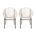 Nusa Chair Set Of 2 White Pe Rattan Iron