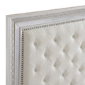 Classic Luxury Pearl White Finish King Bed Button Tufted Upholstered Headboard Bedroom Furniture 1Pc, Dart Molding Design Panels Box Spring Required King White Wood Bedroom Bed Frame Polyester Wood