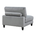 Living Room Furniture 4 Piece Modular Sectional Sofa Set Gray Corduroy Soft Cushion Pillows Solid Wood Legs Gray Primary Living Space Contemporary,Modern Plywood,Solid Wood 4 Seat