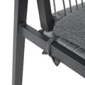 Outdoor Dining Set, Dining Chair Set Of 6 Aluminum Dining Table, Gray Black Black Grey Aluminum
