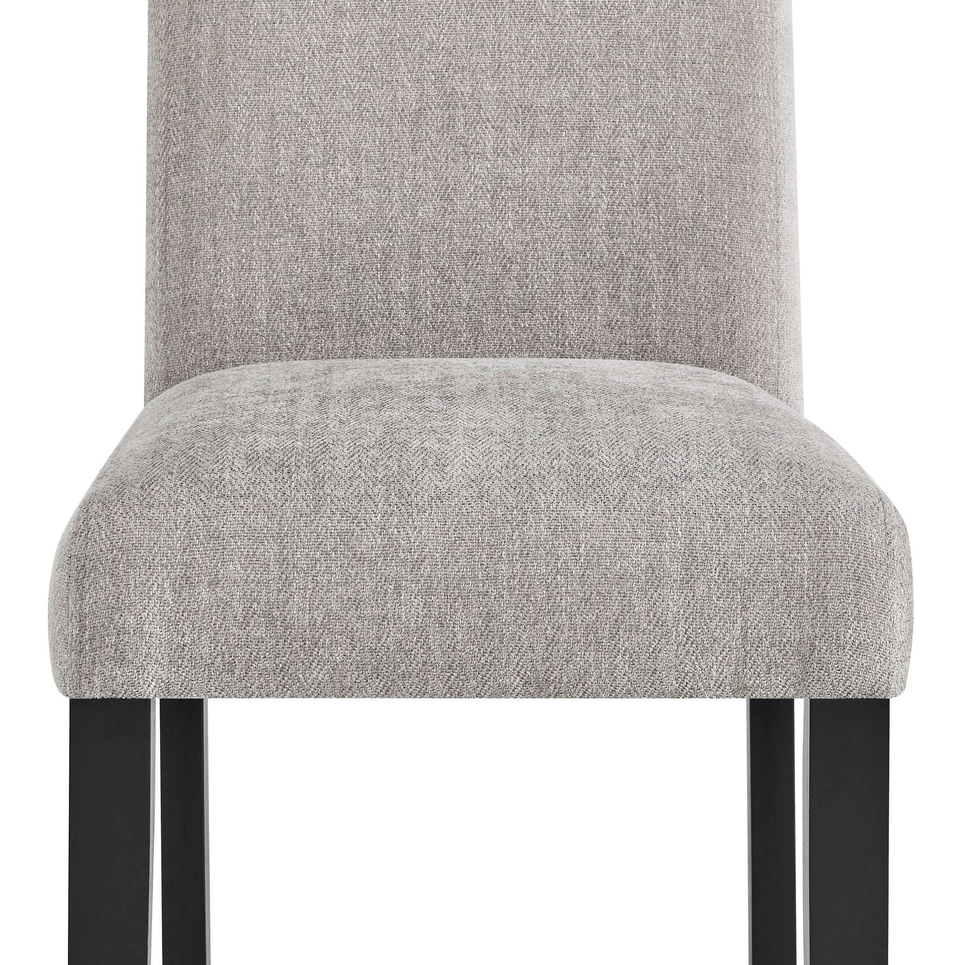 4Pc Contemporary Parson Style Chairs Black Frame Upholstered Padded Soft Textured Gray Fabric Wooden Dining Room Home Furniture Black,Gray Dining Room Contemporary,Modern Dining Chairs Set Of 4 Or
