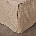3 Piece Split Corner Pleated Quilted Bedspread Khaki King Khaki Polyester