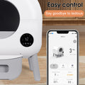 Self Cleaning Litter Box 2.2Lb 23Lb Cat Can Use, 100L Automatic Cat Litter Box Self Cleaning, Extra Large For Multiple Cats, Anti Pinch, All Clumping Litter Can Use, With Garbage Bags, App Control