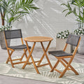 Hillside Bistro Set,2 Chairs 1 Table Brown Wood