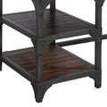 Espresso Oak And Antique Black 3 Drawer Writing Desk Espresso Writting Desk Office Industrial Freestanding Rectangular Drawers Wood Metal