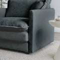 4 Piece Upholstered Sectional Sofa, 1 Piece Of 2 Seater Sofa And 2 Piece Of Ottomans2 Seater Loveseat Lounge With Ottomansgray Chenille Gray Chenille 2 Seat