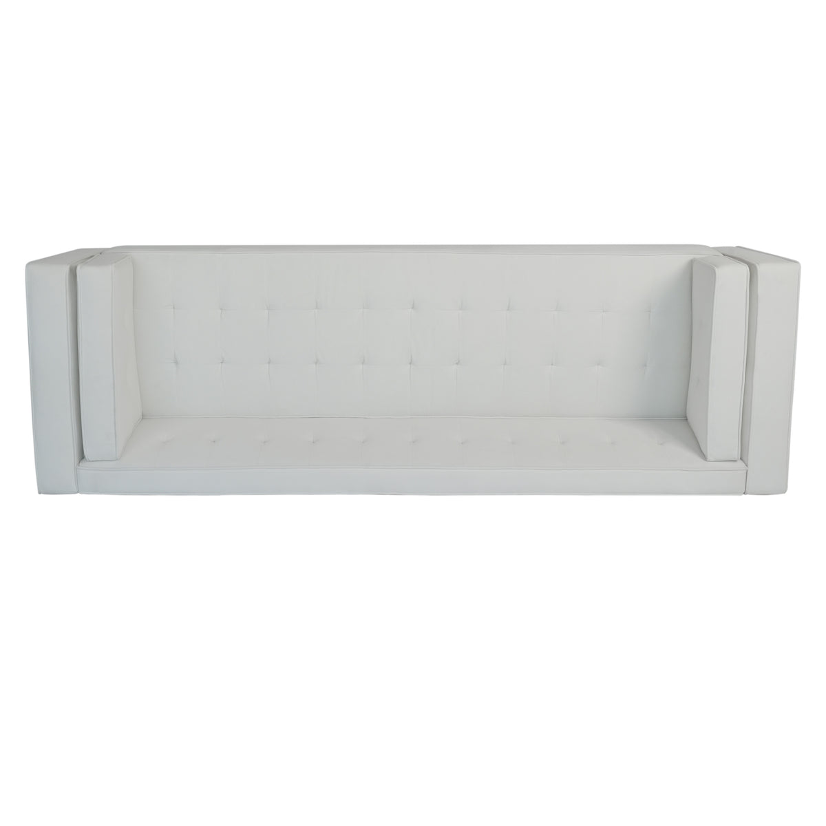 3 Seater Sofa, Upholstered Tufted Coach, Velvet Sofa, Ivory White Ivory Velvet 3 Seat
