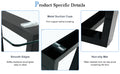 Table And Chair Set.A Rectangular Dining Table Features With Tempered Glass Top And Sleek Black Mdf Stand.Paried With 6 Pu Chairs With Checkered Armless High Back And Electroplated Metal Legs. Black,Transparent Seats 6 Mdf Glass