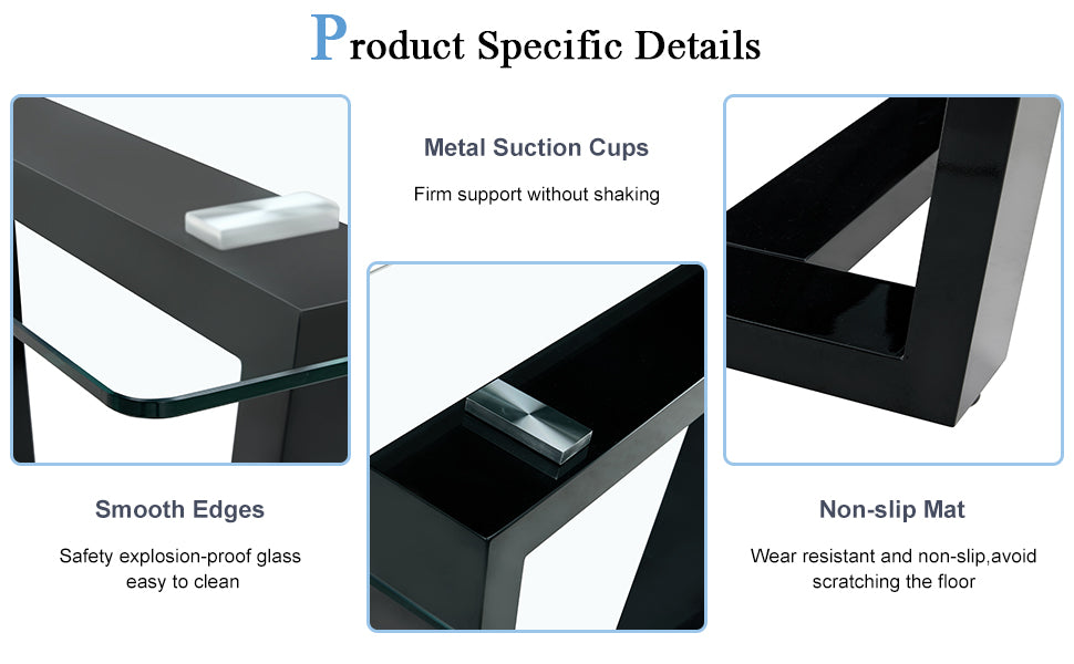 Table And Chair Set.A Rectangular Dining Table Features With Tempered Glass Top And Sleek Black Mdf Stand.Paried With 6 Pu Chairs With Checkered Armless High Back And Electroplated Metal Legs. Black,Transparent Seats 6 Mdf Glass