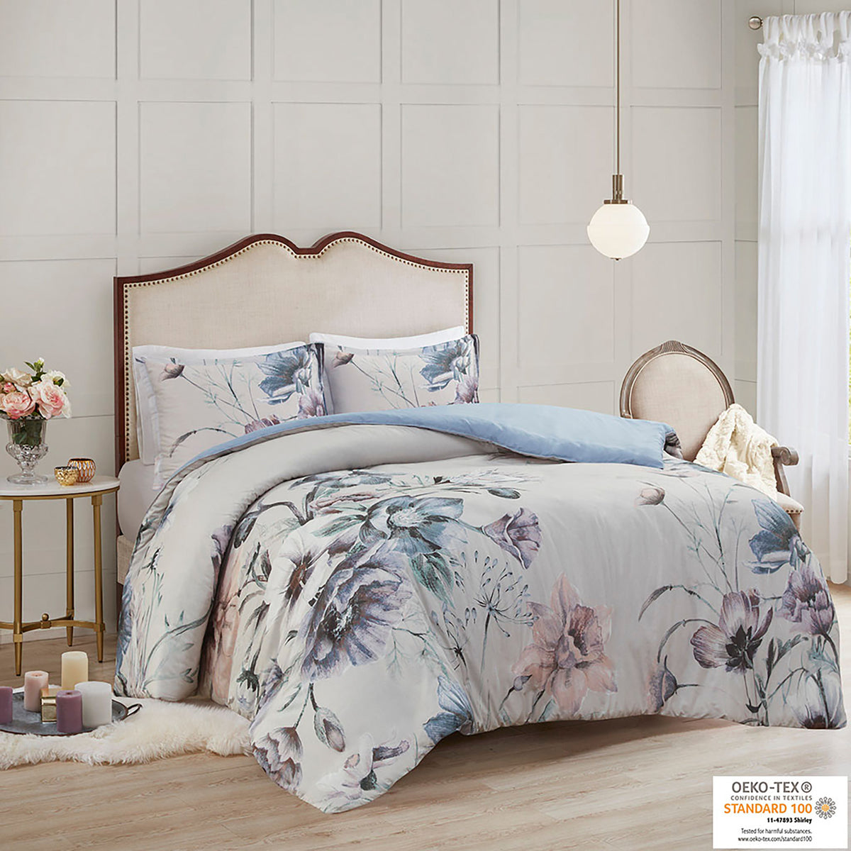 King Cal King 3 Piece Cotton Printed Duvet Cover Set King Multicolor Polyester