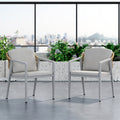 Outdoor Dining Set,Dining Chair Set Of 6 Gray Acacia Wood Expandable Dining Table Brown Gray Pe Rattan Iron Waterproof Fabric,Wood