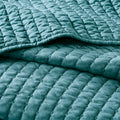 3 Piece Quilt Set Teal Full Queen Full Teal Microfiber
