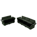 Living Room Sofa Set With 3 Seat Couch And 2 Seat Loveseat, Hidden Storage Under Seat, Soft Back Cushions And Arm Cushionsadjustable Arms And Backs Green Green Polyester 5 Seat