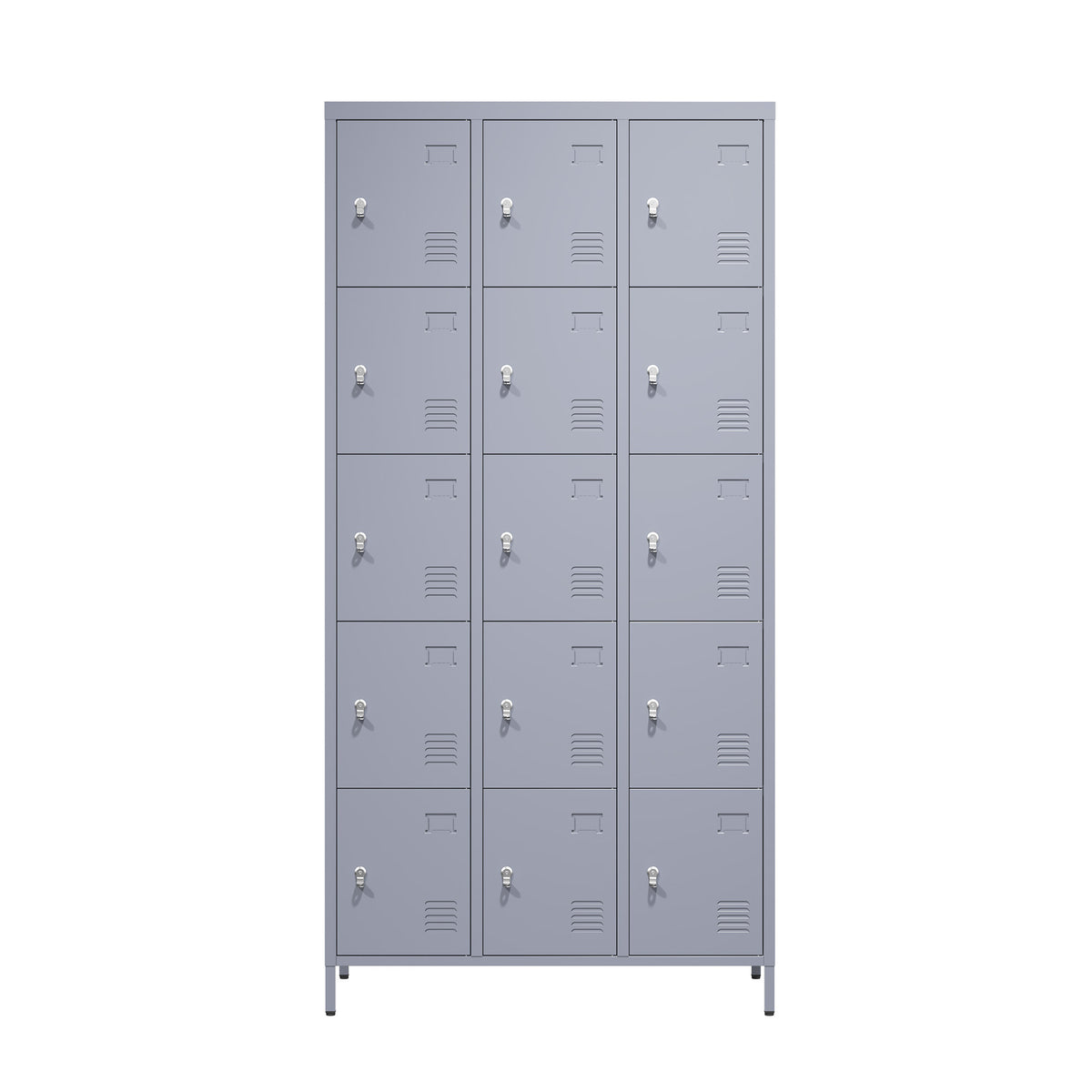 15 Door 72"H Metal Lockers With Lock For Employees,Storage Locker Cabinet For Home Gym Office School Garage,Easy Assembly,Gray 5 Or More Spaces Gray Primary Living Space Door Locks Modern Metal